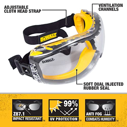 DEWALT DPG82-11 Concealer Clear Anti-Fog Dual Mold Safety Goggle, Clear Lens, 1 Pair by DEWALT - Image 2