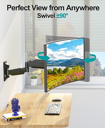 MOUNT PRO Monitor Wall Mount for Max 32 Inch Computer Screen, Premium Heavy Duty Single Monitor Arm, Full Motion Wall Monitor Mount with VESA Extension Kit, Max VESA 200x200mm