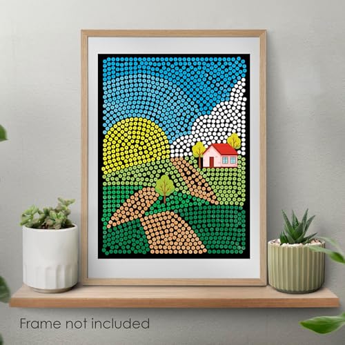 Image of Imagimake Mystery Mosaic Landscapes | Paint by Numbers Kit for Adults, Teens & Grown-Ups | 30 Design Sheets & 20 Colouring Pens | Colouring Book for Stress Relief | Painting Kit for Beginners| Art Therapy kit for Adults