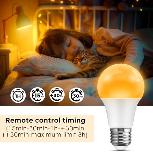 Image of L LOHAS LED Light Bulbs, Sleep Aid Amber Light Bulb, Blue Light Blocking