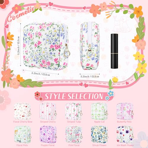 Image of Likesing 5.1'' Sanitary Napkin Storage Bag, Canvas Period Pouches for Teen Girls Women, Period Bag Tampon Holder for Purse Feminine Menstrual Sanitary Pad Pouch(White H6786)