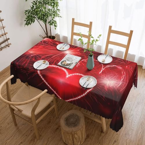 Nappe rectangulaire rouge lavable 137x183 nappe décorative de fête - 2