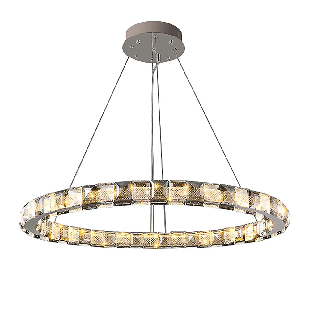 Anneau LED suspension et plafonnier moderne en verre pour restaurant