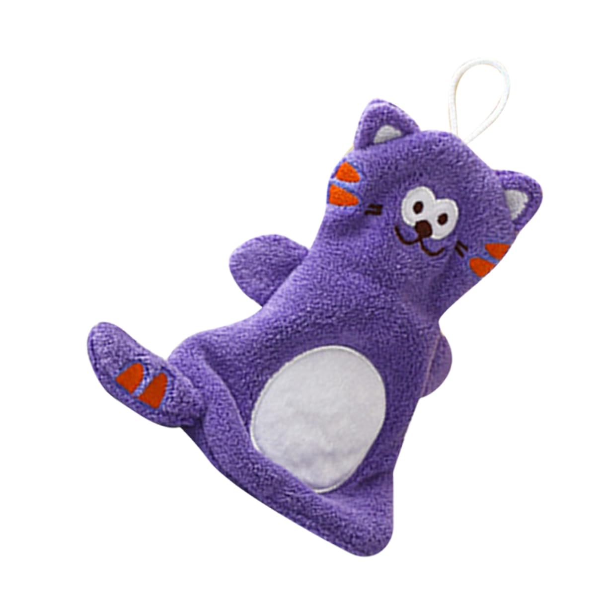 FRCOLOR Hand Towel Hand Wipe Towel Hanging Kitchen Towels Cartoon Hand Dry Towel Cute Towels Hand Drying Towels Bathroom Kitchen Washcloths Purple Coral Fleece