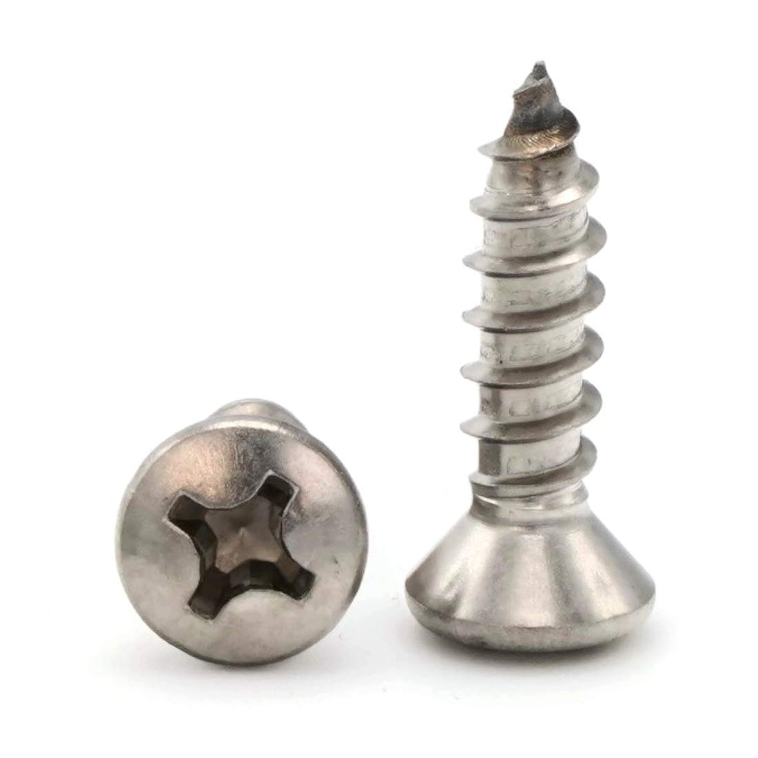 Phillips Oval Head Sheet Metal Screws 18-8 Stainless Steel - #14 x 4 Qty-25