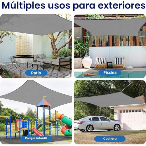 Toldo rectangular 3x4 m impermeable resistente al agua con protección UV 7
