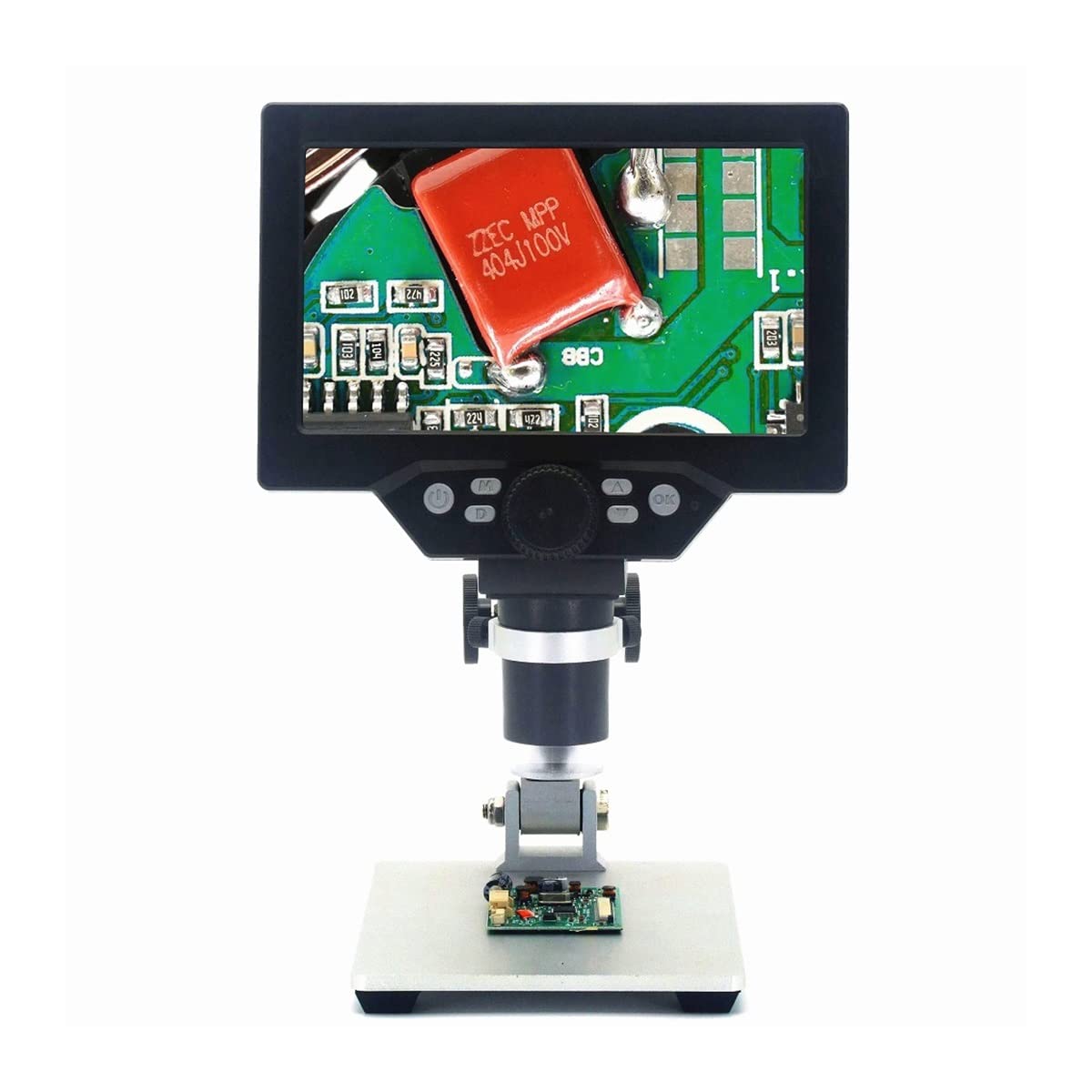 Digitales Mikroskop G1200, 12 Mp, 7-Zoll-Farbdisplay, Große Standfußplatte, Stufenlose Vergrößerung (1-1200X)