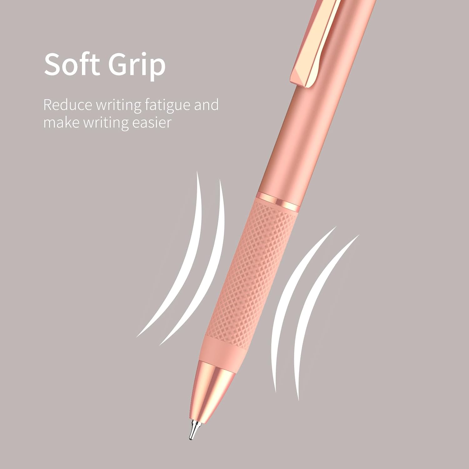pollopollo Gel Pens, 0.7mm Quick-Dry Black Ink, 6 Pack Rose Gold Accents image 4