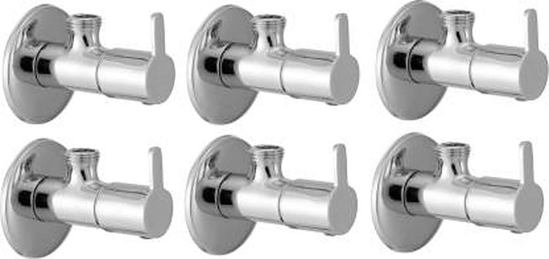 SPAZIO Flora SS Angle Valve Brass Disc Stop Cock for Bathroom Taps, Geyser and Wash Basin Connection with Flange (Chrome Finish, 6-Pieces) (B08LBDQ5PZ) Amazon Price History, Amazon Price Tracker