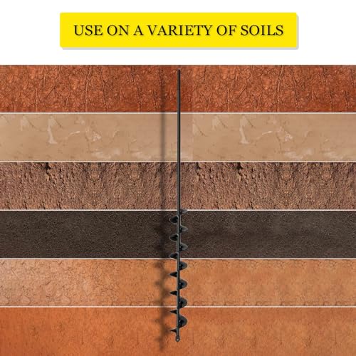 LYFETC Garden Auger Drill Bit for Planting 5x80cm,Bulb Planting Auger,Heavy Duty Garden Extend Spiral Auger Drill Bit for Digging Rapidly,Post Hole Digger for 3/8” Hex Drive Drill Solid Shaft 3 LYFETC Garden Auger Drill Bit for Planting 5x80cm,Bulb Planting Auger,Heavy Duty Garden Extend Spiral Auger Drill Bit for Digging Rapidly,Post Hole Digger for 3/8” Hex Drive Drill Solid Shaft - Image 3