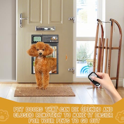 Dgrtdz XR-JM001 Pet Door Automatic Dog Door Solar Powered Weather-Resistant Light Sensor And Timer Remote Control And Lcd Screen Small Doggy Door thumb #2