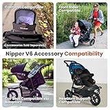 Out’n’About Nipper V6 Pushchair & Rain Cover | Lightweight All-Terrain 3 Wheel Buggy, 12” Air-Filled Tyres, Compact Fold Stroller for Newborn to 4yrs, Car Seat & Carrycot Compatible (Summit Black) - Image 7