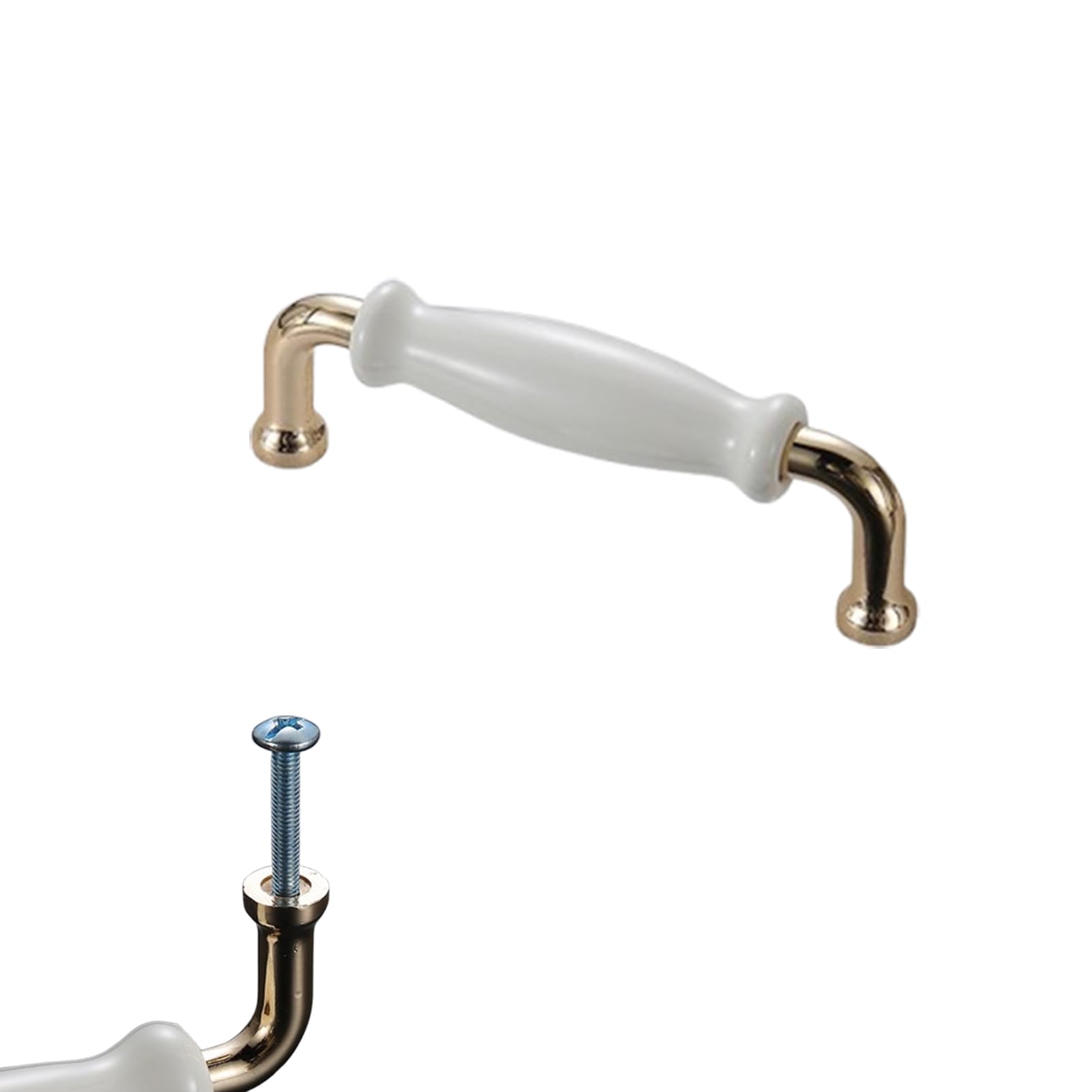 Steytemd Kitchen Cabinet Handles Ceramic, 2 Pack Drawer Handles White, Bow Cupboard Handles-96mm/3.8in