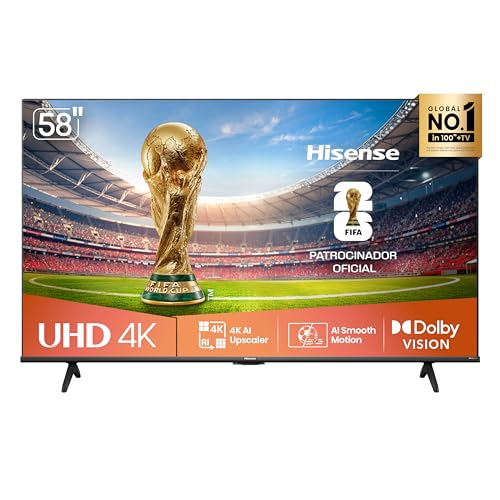 Hisense Smart TV UHD 4K DLED 58' Polegadas 58A6NV com HDR10 Dolby Vision Game Mode Controle por Voz Alexa Built-In AirPlay