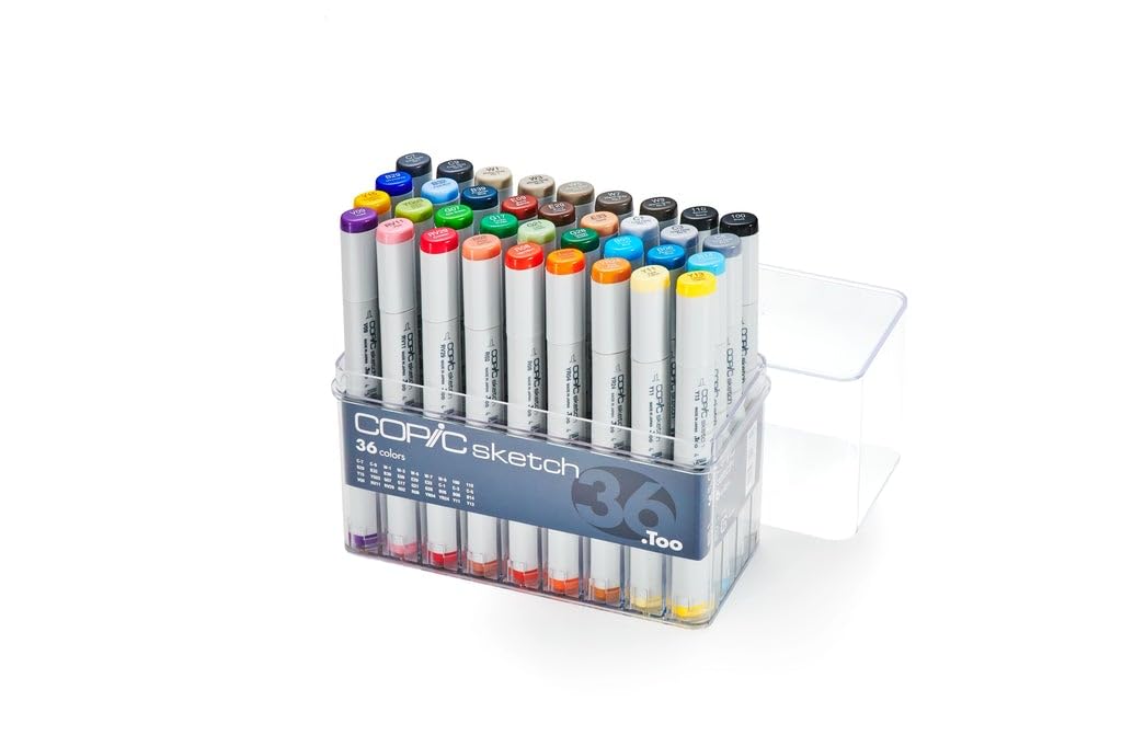 Amazon.com: Copic Sketch, Alcohol Markers, 36 Colors Dual Tip Art