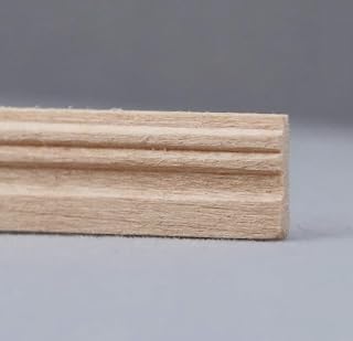 Dollhouse Miniature Wood Molding Trim, 1:12 Scale, 0.4 x 11.8 inches, 10 Pack, Unfinished