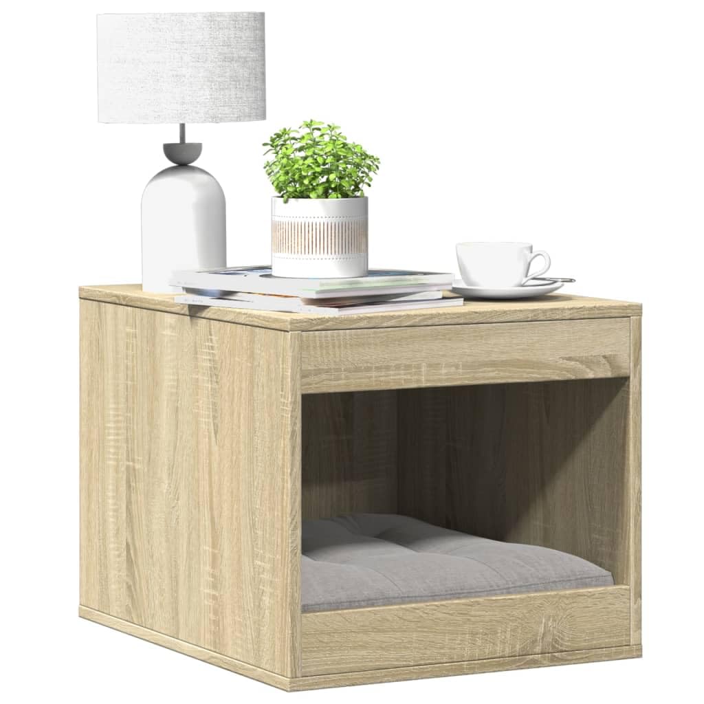 vidaXL Katzenklo Schrank, Katzenschrank Katzentoilette, Beistelltisch Katzenhaus, Katzenmöbel Verstecktes Design, Sonoma Eiche Holzwerkstoff