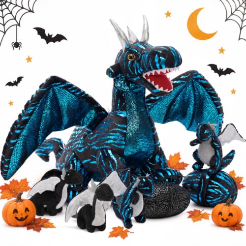 MaoGoLan Giant 7 Pcs Dragon Stuffed Animals - 22" Dragon Plush Toy, Blue