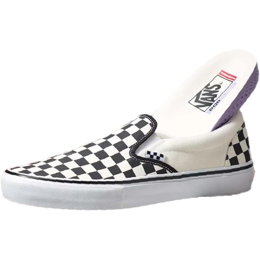 Vans Slipon Skateboard Scarpe Sportive Sneakers Scacchi Unisex Adulto Versione Skateboard Soletta Estraibile 2025