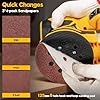 Cordless Orbital Sander for Dewalt 20V Battery, Brushless 6 Variable Speeds, 6000 to 12000 OPM, 12Pcs Sandpapers With Dust Collector for Woodworking Sanding (Battery Not Included) (Yellow) #3