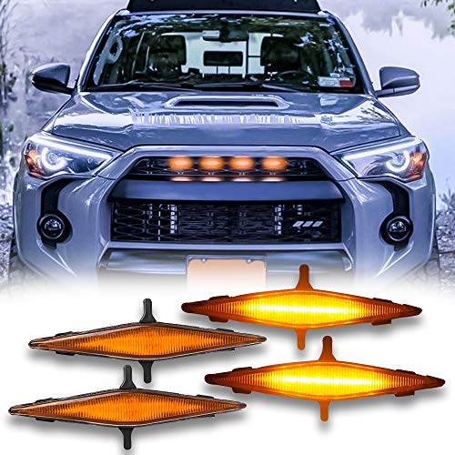 MAXHAWK LED Grill Light Kit Compatible with 2014-2023 Toyota 4Runner TRD Pro, 2014-2019 TRD Off-Road/Limited / SR5~4pcs Amber LED Running Light ~ Wiring Harness ~ Fuse by MAXHAWK - Used condition - Image 7