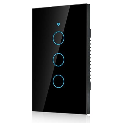 Wedinard Smart Switch, WiFi Switch Panel, with Led Backlight Waterproof for Control Lights Household Appliances(Black, U.S. regulations)