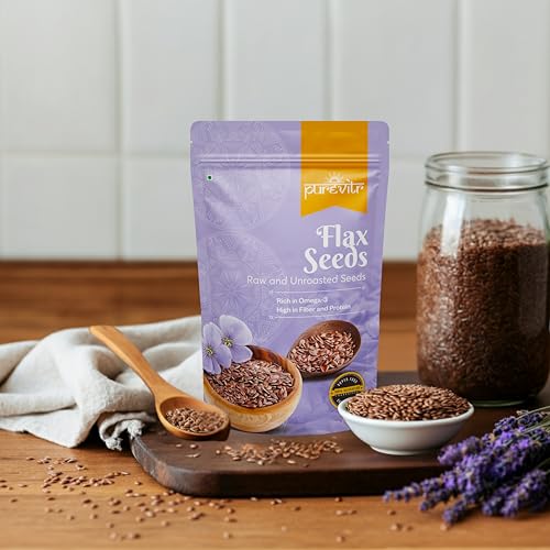 Image of Purevitr Pumpkin Seeds & Flax Seeds Combo | 400g (200g Each) | High in Protein, Fiber & Omega-3 | Nutrient-Rich Superfood | Raw & Natural