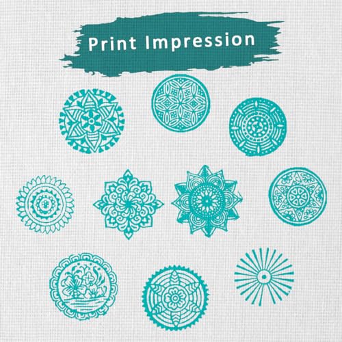 Image of Hashcart Wooden Stamp Block, Printing Stamp Design Set | Block for Printing Saree Border | Dresses, Craft Card Making, Scrapbook, Clay Pottery | Set of 10