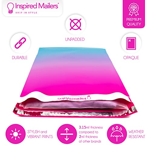 Image of Inspired Mailers - Large Poly Mailers 14.5 x 19 - 50 Pack - Vibrant Ombre - Large Shipping Bags for Clothing - Large Mailing Envelopes - Shipping Envelopes - Mailers Poly Bags