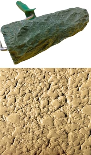 RULLO per intonaco muro cemento stampato PIETRA roccia Decorative TEXTURE ROLLER, modello Naida, cm 22x8 circa