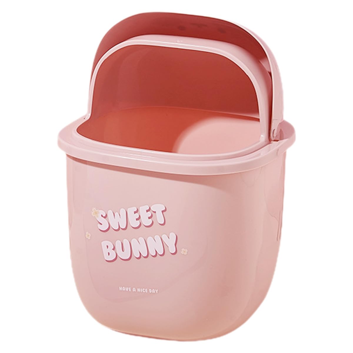 Mini Poubelle de Table en Plastique avec Couvercle, Forme Lapin, Résistante à l'Usure et aux Odeurs
