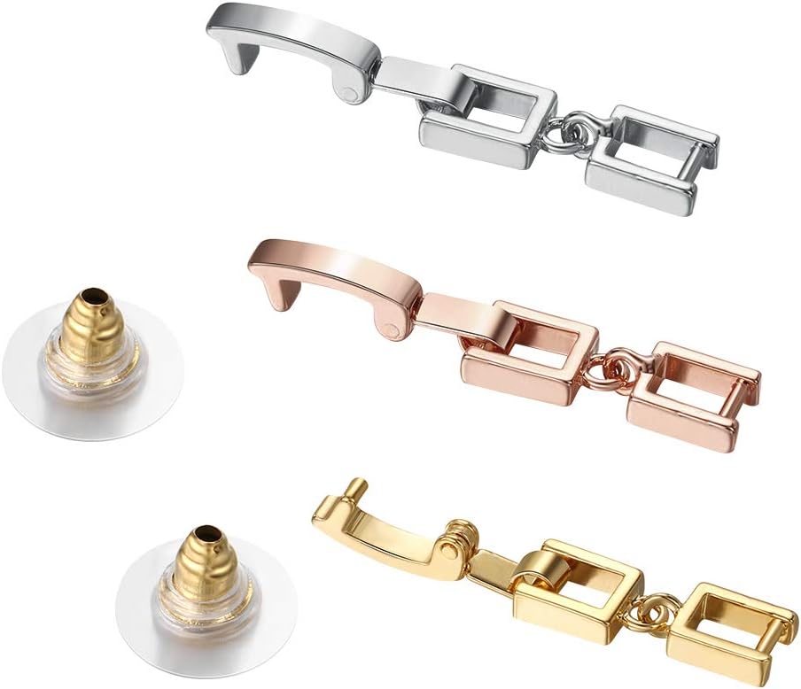 WeimanJewelry Silver/Gold/Rose Gold Plated 3pcs Fold Over Clasp set for Bracelet or Necklace Jewelry Extender (Mixed Color 3mm)