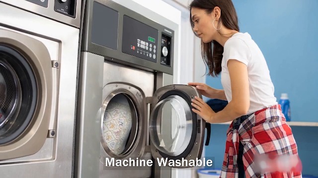 Tapete redondo beige de 4' lavable a máquina miniatura 7