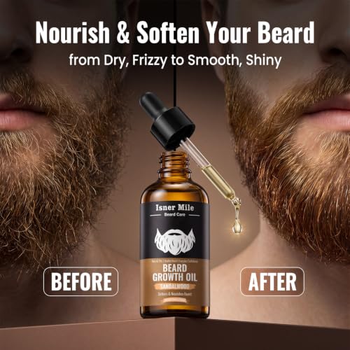 Image of ISNER MILE Beard Oil for Men Hydrating & Moisturizing, Sandalwood 3.5 fl Oz