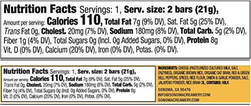 Sonoma Creamery Cheese Crisp Bars, 2-Bar Packs, Pepper Jack, 8 Count