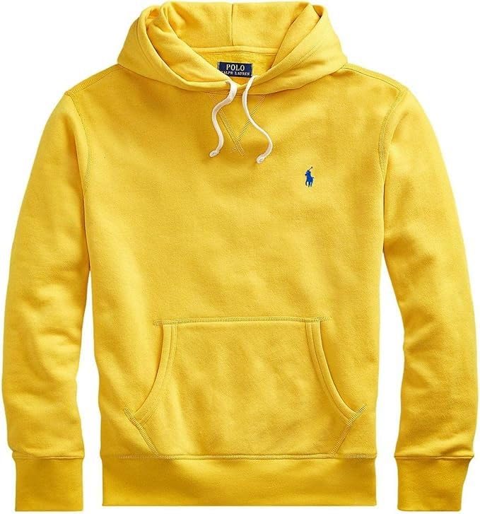 POLO RALPH LAUREN Men's Fleece Hoodie Sweatshirt Large L Yellow