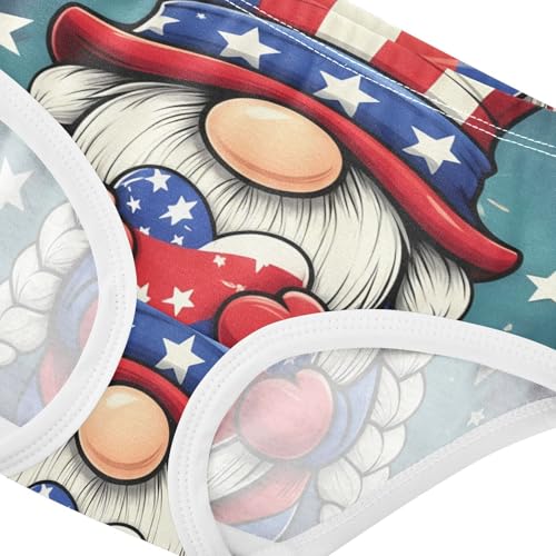 Cute Gnome American Flag Girl Panties Cute Girls Underwear Toddler Cotton Print Kids Undies Briefs 2t4