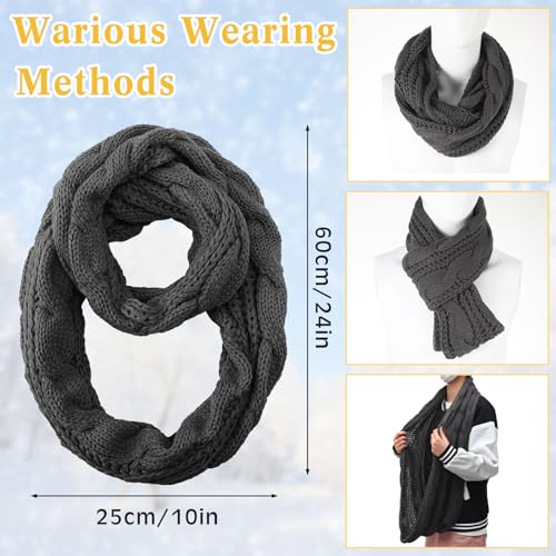Neer 12 Pcs Women Hats Gloves Scarf Set Winter Knit Cable Satin Lined Hat Soft Warm Scarf Touchscreen Gloves for Women3