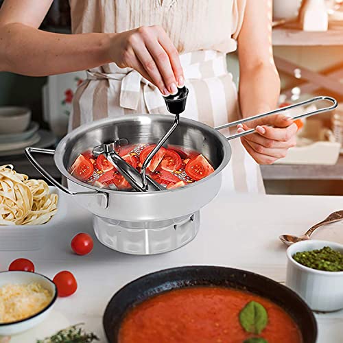 Food Mill - Bezrat Stainless Stainless Steel 2-Quart Food 3 Discs | Kitchen Mill for Mashing, Straining & Grating Fruits & Vegetables | Easy to Clean & Durable Quality, 17 x 9 x 5.2 inches - Thumbnail 5