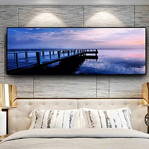 Kit peinture diamant complet vue sur la mer avec strass cristal 70x120cm