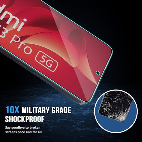 Image of ArmourPro Military Grade Matte Anti-Glare Tempered Glass for Redmi Note 13 Pro Plus, Note 13 Pro and Poco X6 Neo (6.67 Inch) With Installation Kit | Edge to Edge Coverage | Black (Pack of 2)