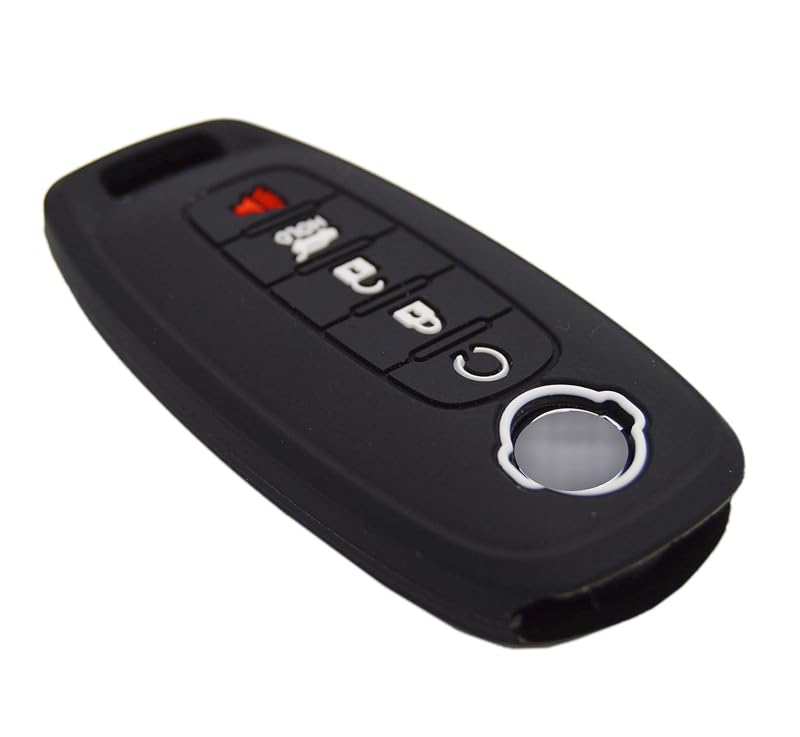 Capa protetora de silicone para chave Nissan Rogue SL, Ariya FWD, Pathfinder, X-Trail, Sentra SR SL, Armada, Murano, Kicks e Leaf 2023 a 2026, preta, 5 botões, 1 unidade