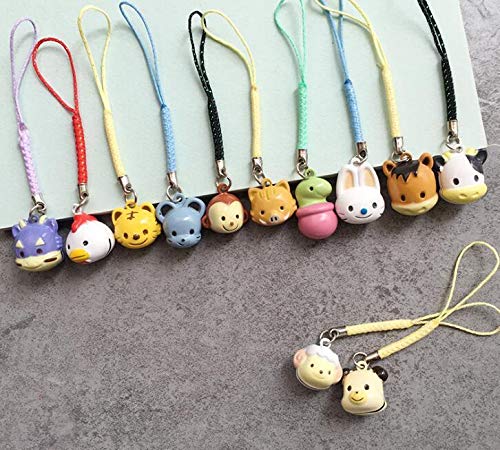 FidgetFidget Charm Strap for Cell Phone Jingle Bells Dangle Figures 12PCS