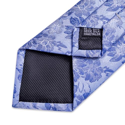 Image of DiBanGu Mens Paisley Tie Sets Silk Jacquard Woven Floral Necktie and Pocket Square Cufflinks Wedding Business Party