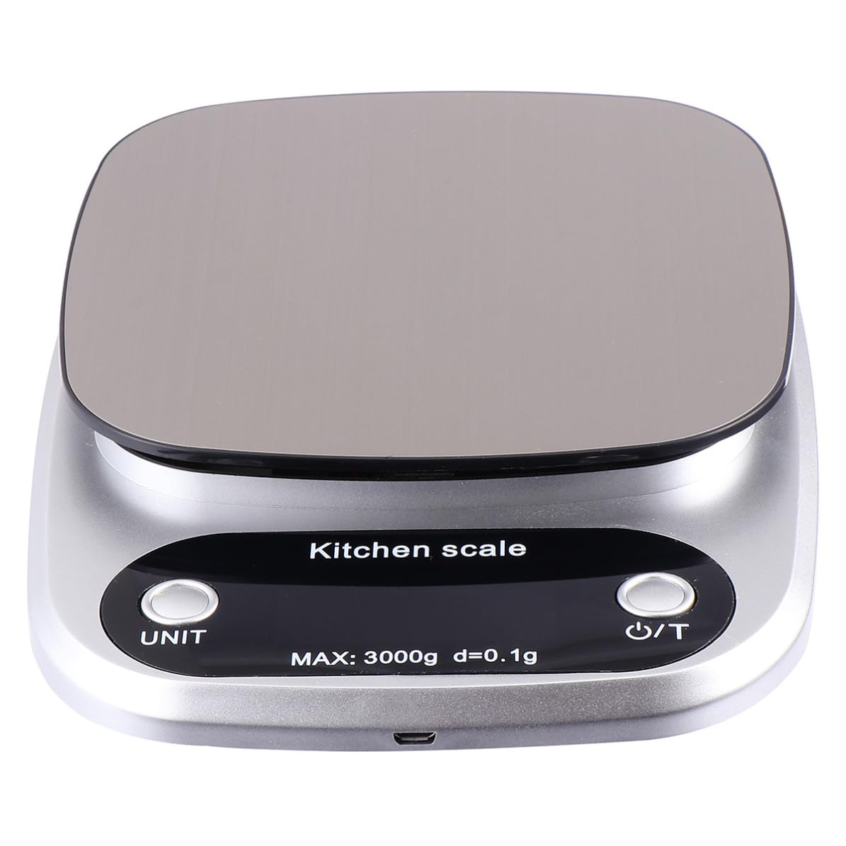 Abaodam 1pieza Báscula de Cocina Digital de Acero Inoxidable Recargable con Pantalla Lcd Alta Precisión para Alimentos y Joyas Portátil