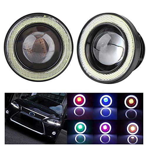 Image of 30W RGB Car Angel Eye Fog Light, Angel Eyes, Round COB LED Lamp, Angel Eye Fog Lamp, Lighting Accessories COB Fog Lamp Car Fog Light, COB Halo