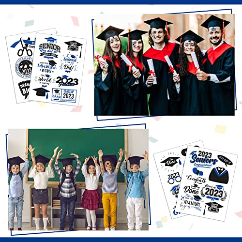 Harloon 264 Pieces Graduation Tattoo Stickers 2023 Graduation Temporary Tattoos Graduation Label Stickers For Graduation Party Decoration Fda Registered, 9 Styles (Black, Blue) #TOP4