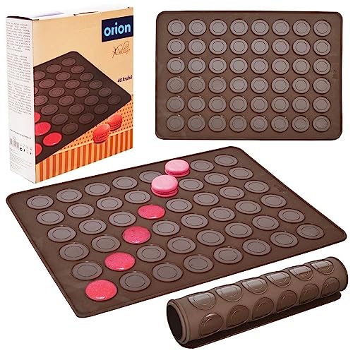 Moule en silicone pour macarons français en silicone marron 39,5 x 29,5 cm