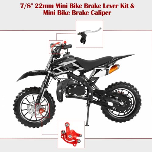 Image of 7 /8 inch 22mm Mini Bike Brake Lever and Mini Bike Brake Caliper Compatible for Coleman CT100U Baja Doodle Bug Motovox MBX10 47cc 49cc Mini Pocket & Dirt Bikes, Includes 155cm Brake Cable