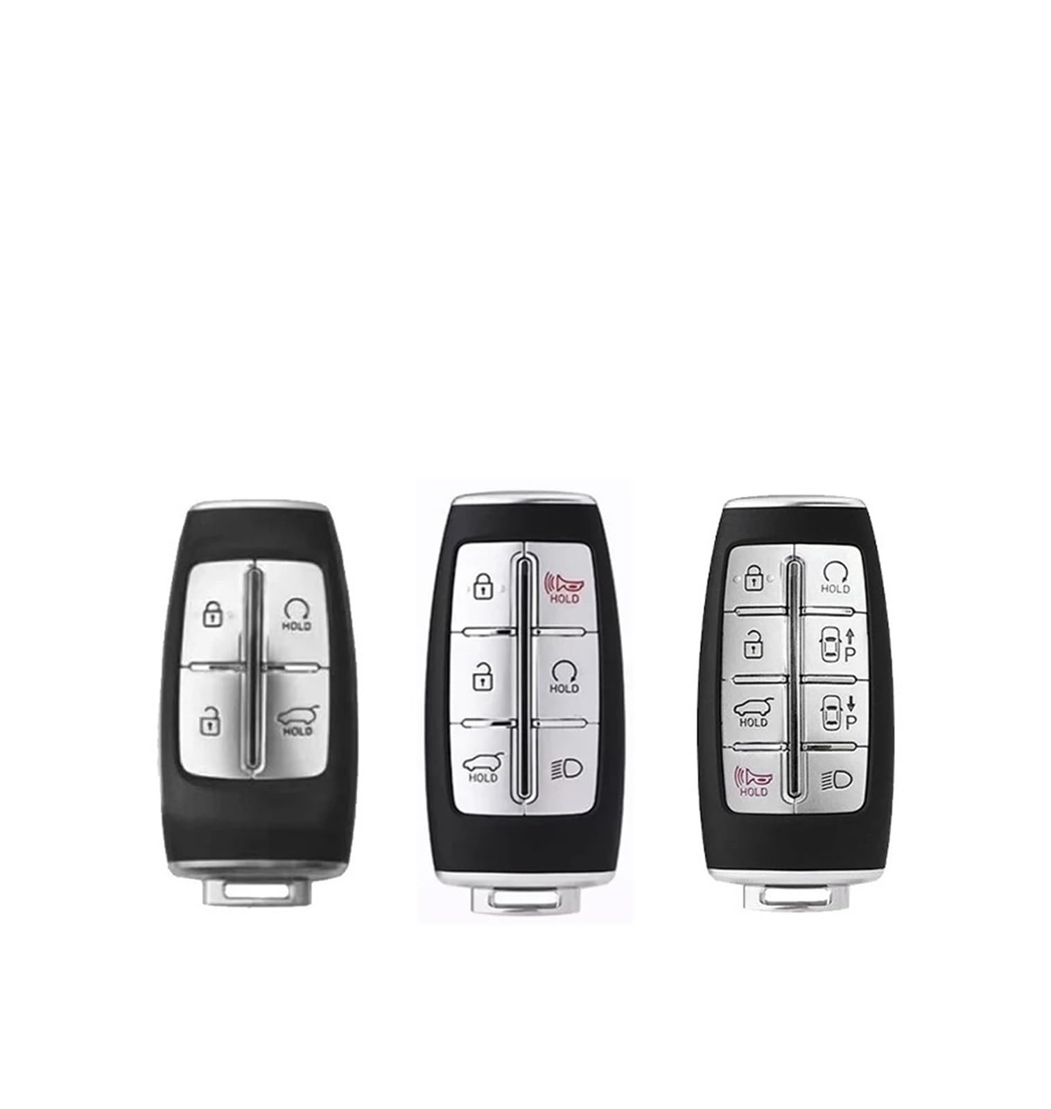 Skórzane etui na kluczyki samochodowe ze stopu cynku kompatybilne z Genesis G80 GV70 GV80 GV90 2020 2021 2022 akcesoria do kluczyków ochronnych(szary łańcuch C)